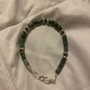 Green turquoise navajo pearl bracelet